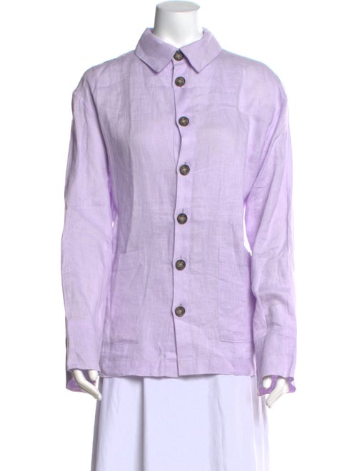 Sleeper Linen Long Sleeve Button-Up Top