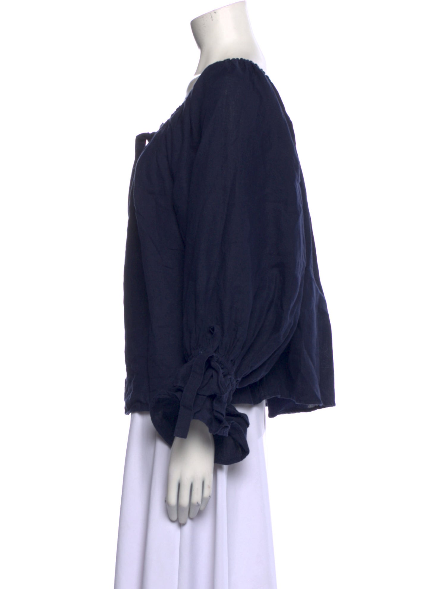 Sleeper Linen Tie Neck Blouse