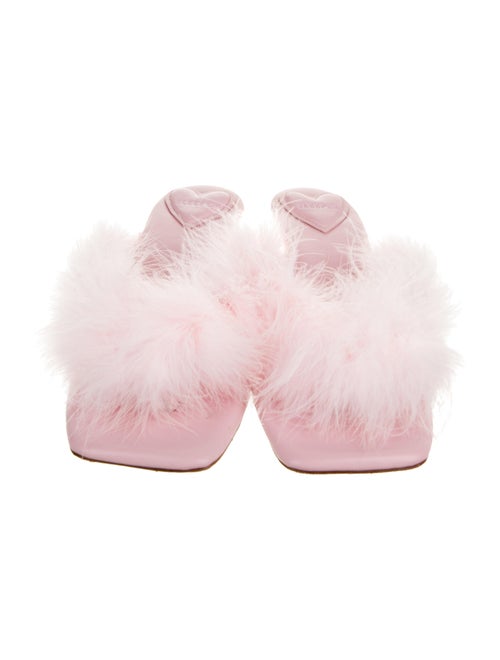 Sleeper Fur Feather Trim Slides