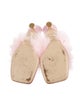 Sleeper Fur Feather Trim Slides