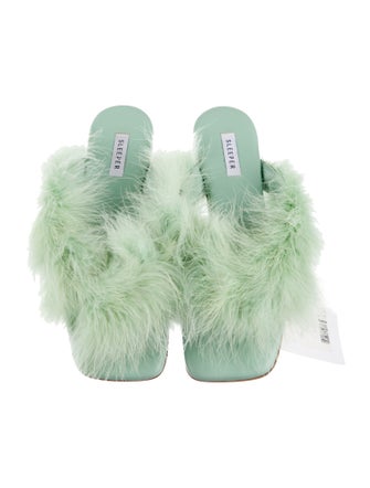 Sleeper Ostrich Feather Mules