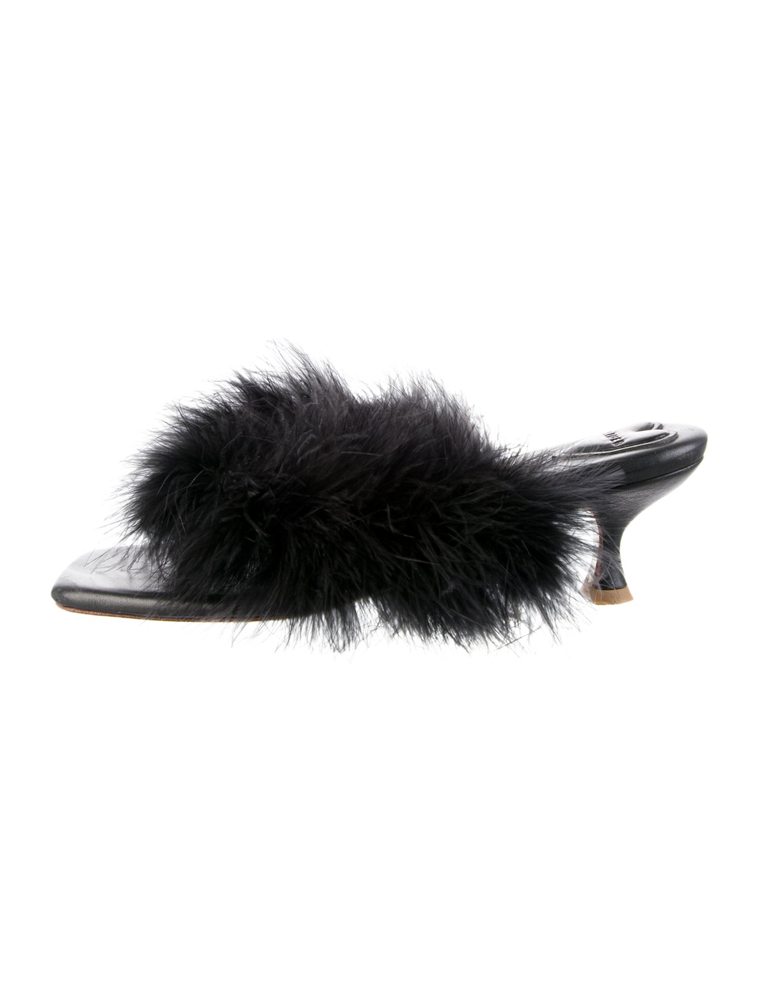 Sleeper Leather Feather Trim Slides