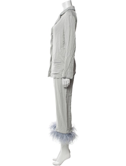 Sleeper Linen Feather Trim Pant Set