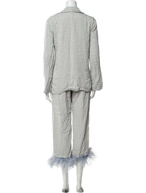 Sleeper Linen Feather Trim Pant Set