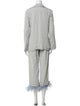 Sleeper Linen Feather Trim Pant Set