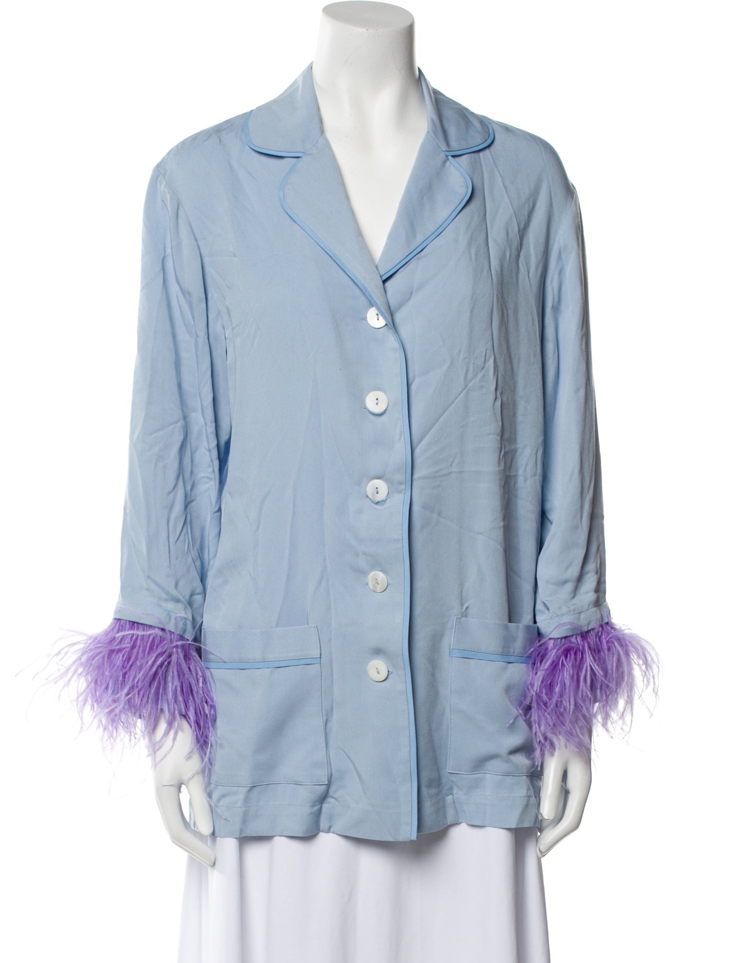 Sleeper Ostrich Feather Colorblock Pattern Pajamas