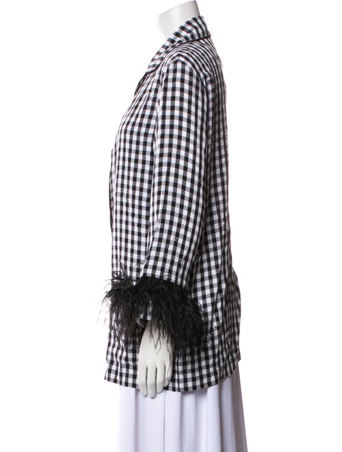 Sleeper Plaid Print Feather Trim Pajamas