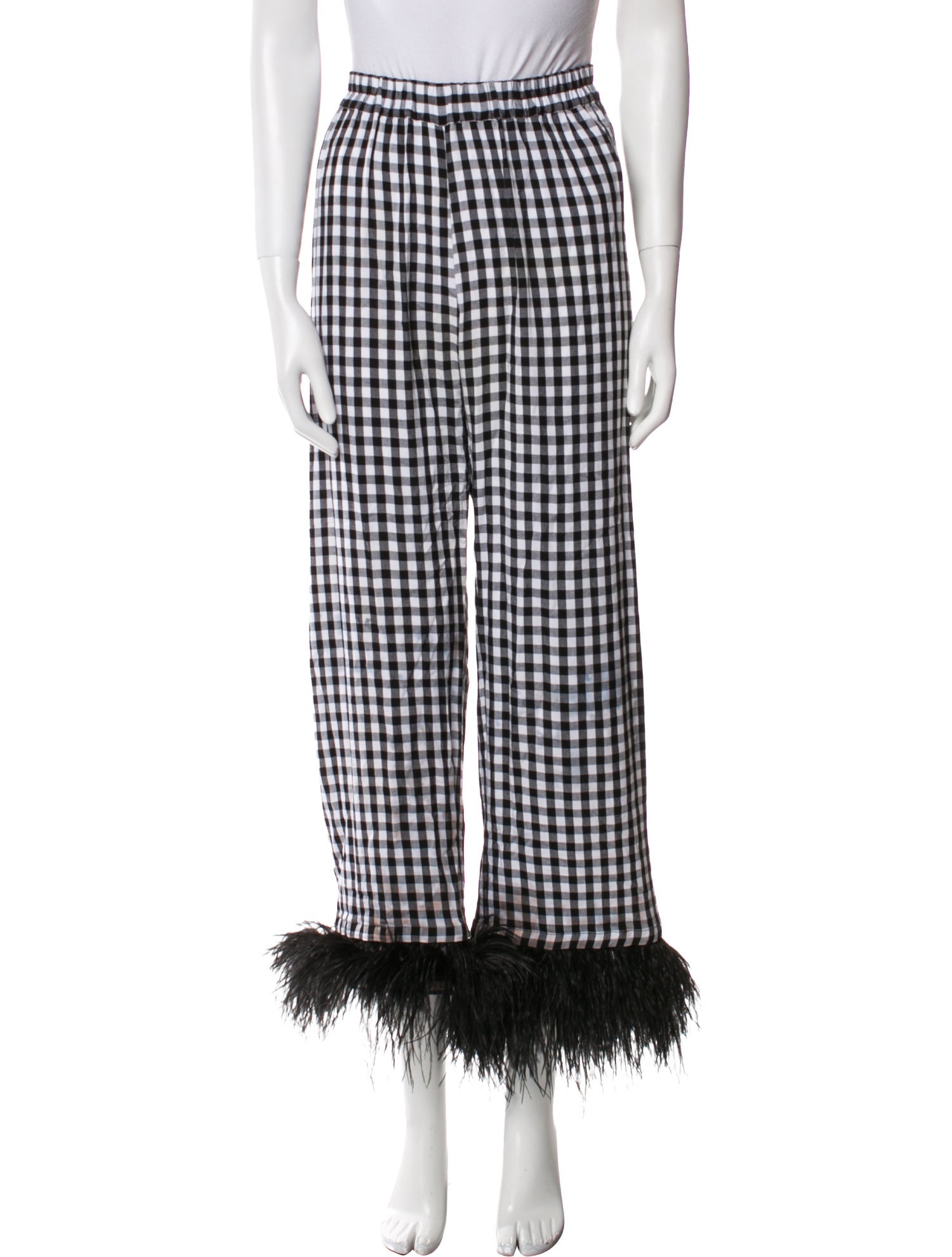 Sleeper Plaid Print Fur Trim Pajamas