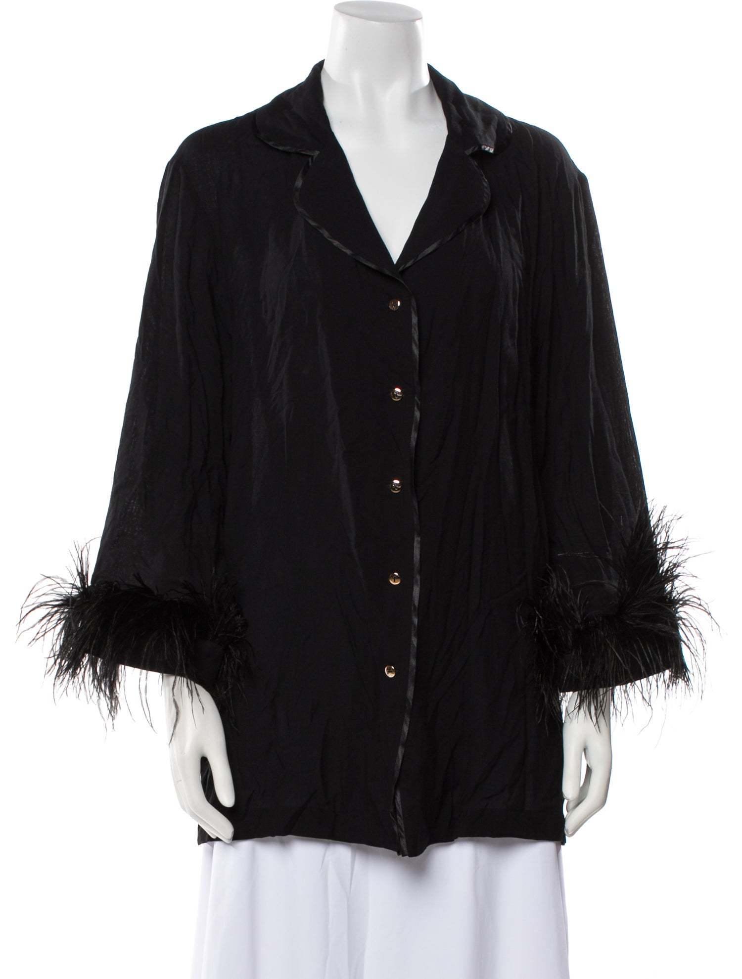 Sleeper Ostrich Feather Feather Trim Pajamas