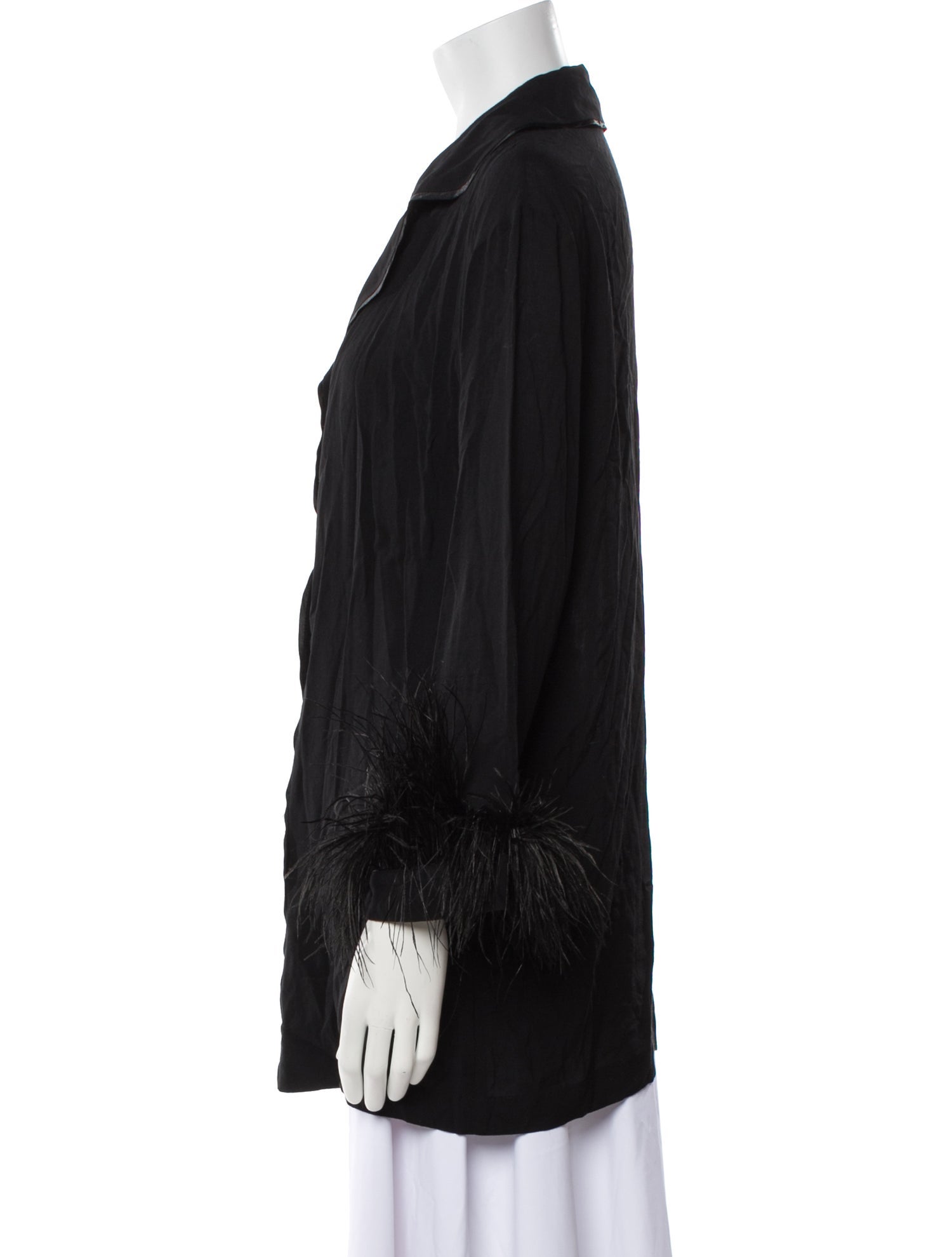 Sleeper Ostrich Feather Feather Trim Pajamas