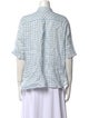 Sleeper Linen Plaid Print Button-Up Top