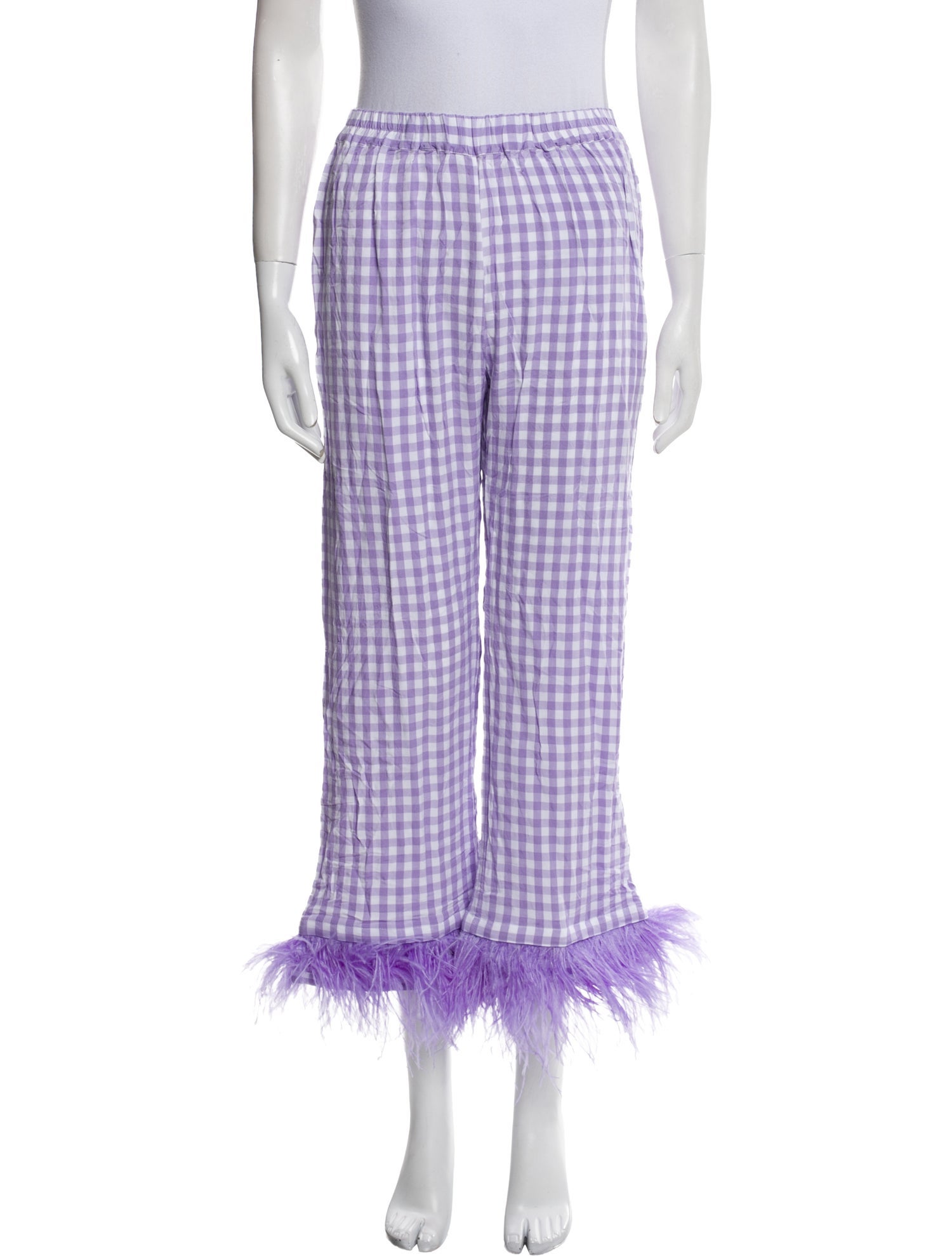 Sleeper Plaid Print Wide Leg Pants