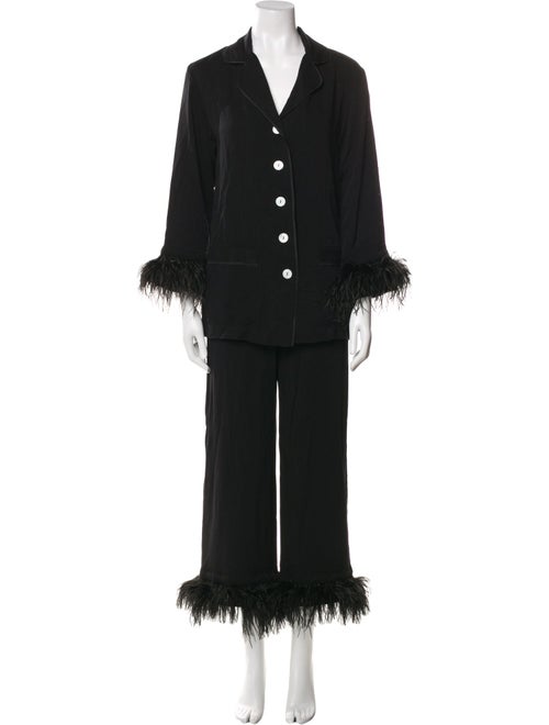 Sleeper Feather Trim Pant Set