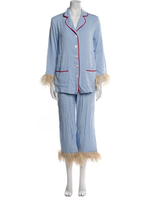 Sleeper Feather Trim Pant Set