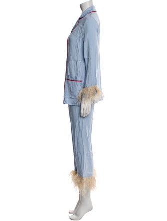 Sleeper Feather Trim Pant Set