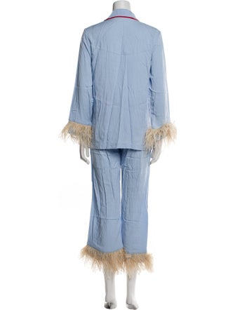 Sleeper Feather Trim Pant Set