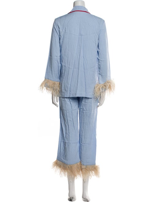 Sleeper Feather Trim Pant Set