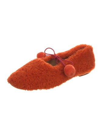 Sleeper Shearling Pom-Pom Embellishments Flats