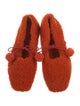 Sleeper Shearling Pom-Pom Embellishments Flats