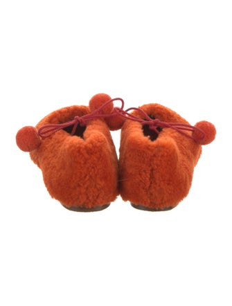 Sleeper Shearling Pom-Pom Embellishments Flats