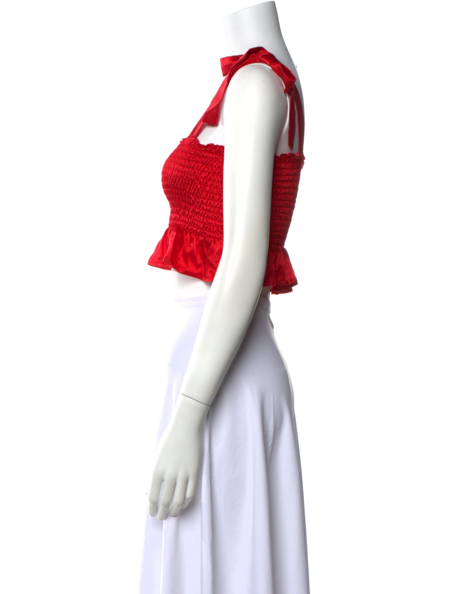 Sleeper Silk Square Neckline Crop Top