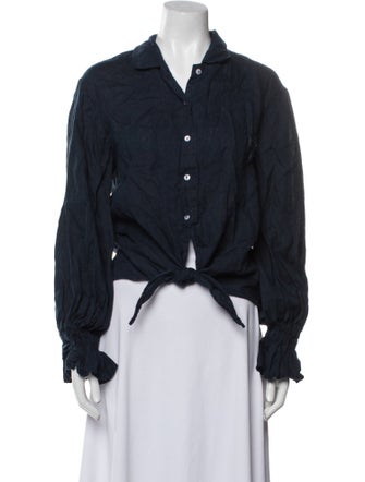 Sleeper Linen Long Sleeve Button-Up Top