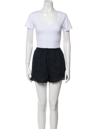 Sleeper Linen Ruffle Embellishment Short Set