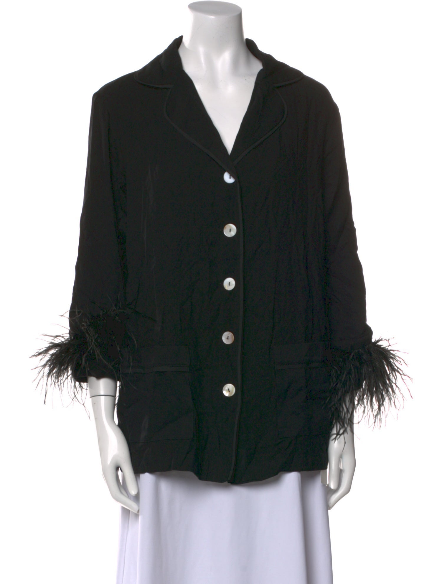 Sleeper Three-Quarter Sleeve Button-Up Top