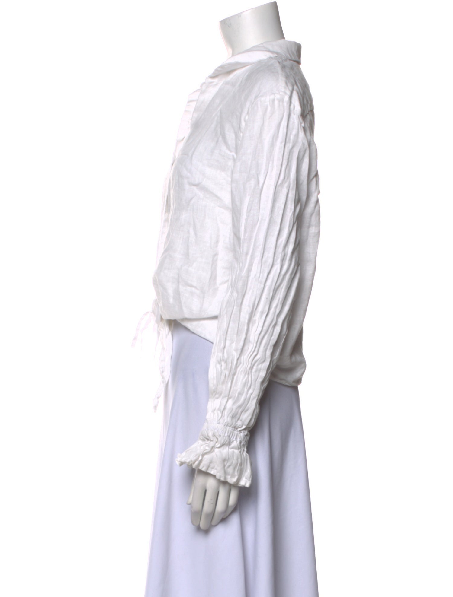 Sleeper Linen Long Sleeve Crop Top