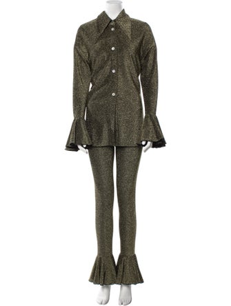 Sleeper Nylon Glitter Accents Pant Set