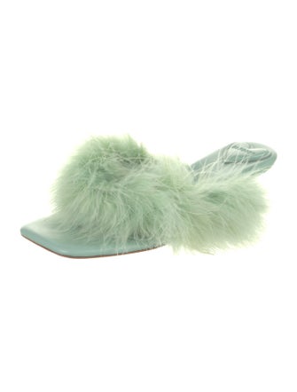 Sleeper Fur Feather Trim Slides