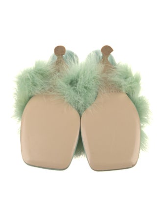 Sleeper Fur Feather Trim Slides