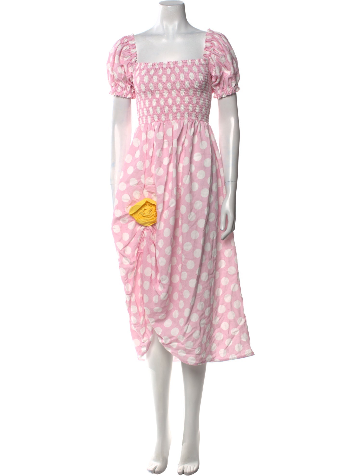 Sleeper Polka Dot Print Midi Length Dress