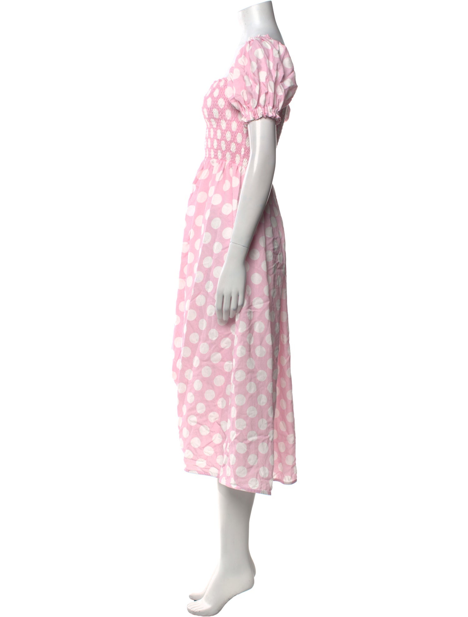Sleeper Polka Dot Print Midi Length Dress