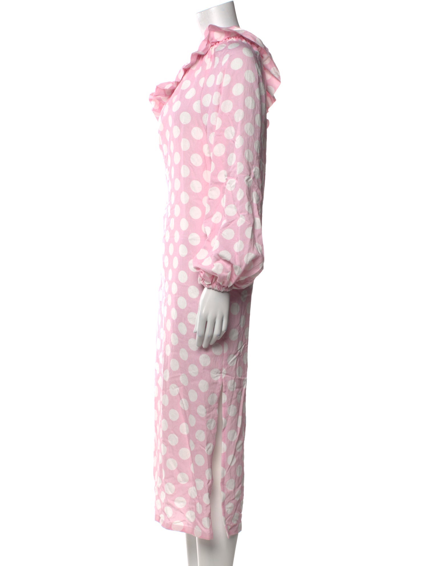 Sleeper Polka Dot Print Midi Length Dress