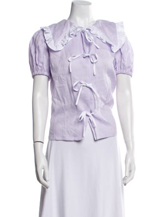 Sleeper Short Sleeve Button-Up Top