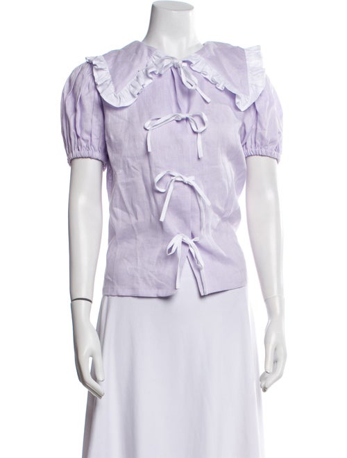 Sleeper Short Sleeve Button-Up Top