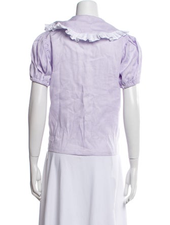 Sleeper Short Sleeve Button-Up Top