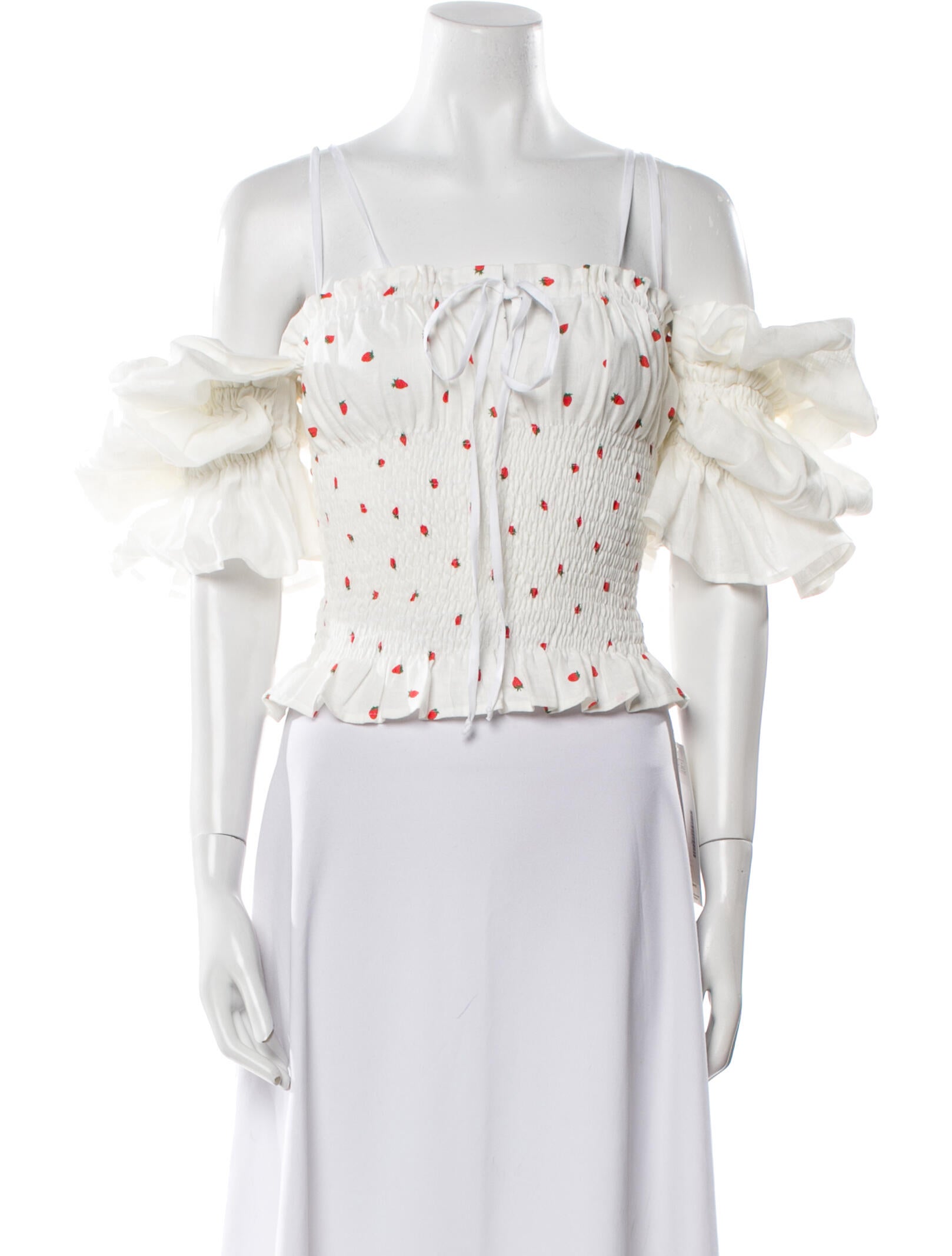 Sleeper Printed Square Neckline Crop Top