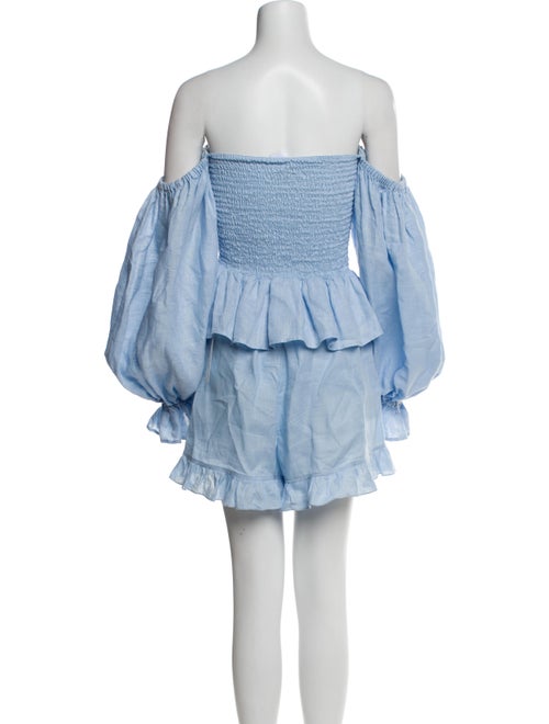 Sleeper Linen Ruffle Embellishment Short Set