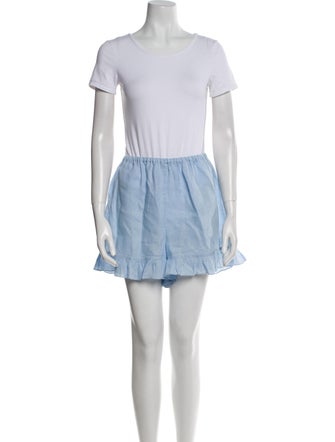 Sleeper Linen Ruffle Embellishment Short Set