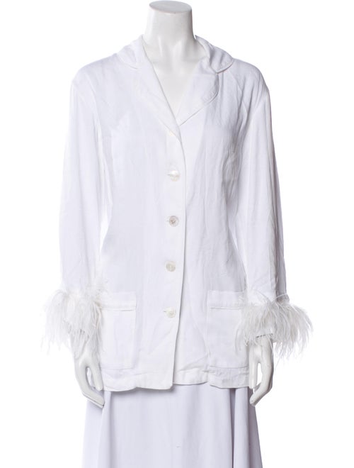 Sleeper V-Neck Three-Quarter Sleeve Button-Up Top