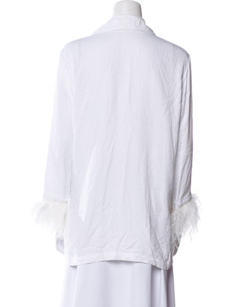 Sleeper V-Neck Three-Quarter Sleeve Button-Up Top