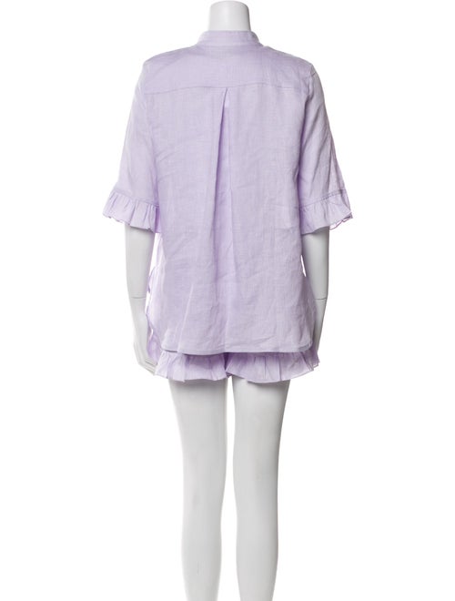 Sleeper Linen Ruffle Embellishment Short Set