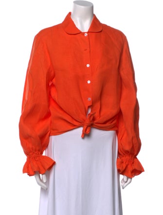 Sleeper Linen Long Sleeve Button-Up Top