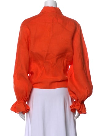 Sleeper Linen Long Sleeve Button-Up Top