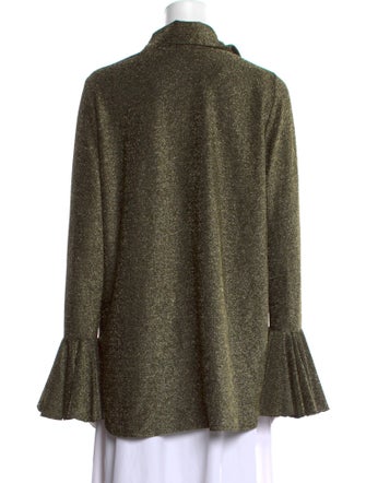 Sleeper Nylon Printed Button-Up Top