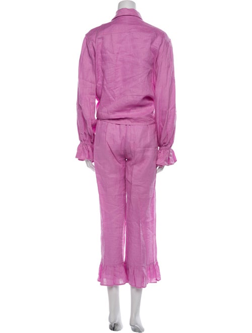 Sleeper Linen Ruffle Embellishment Pant Set