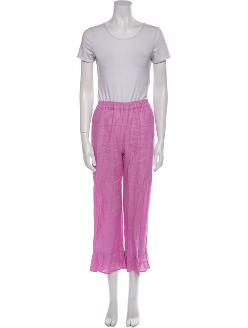 Sleeper Linen Ruffle Embellishment Pant Set
