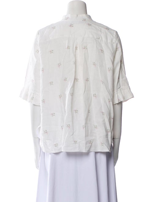 Sleeper Linen Floral Print Button-Up Top